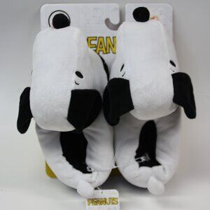 PEANUTS SNOOPY 3D BOOTIE SLIPPERS White & Black Unisex Sz L (size 2/3 youth)